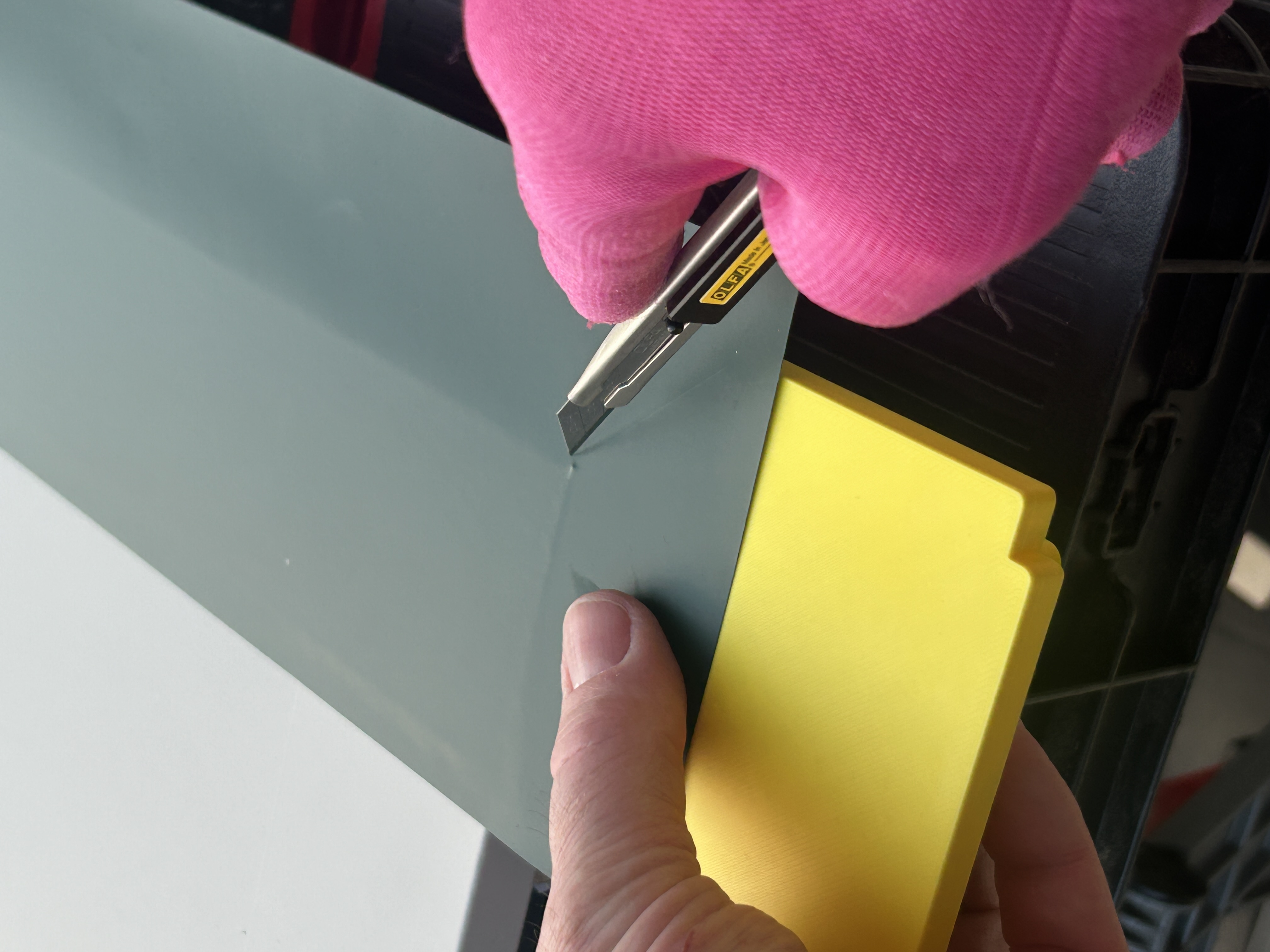 Apex Multi Edge wedges with utility knife in use